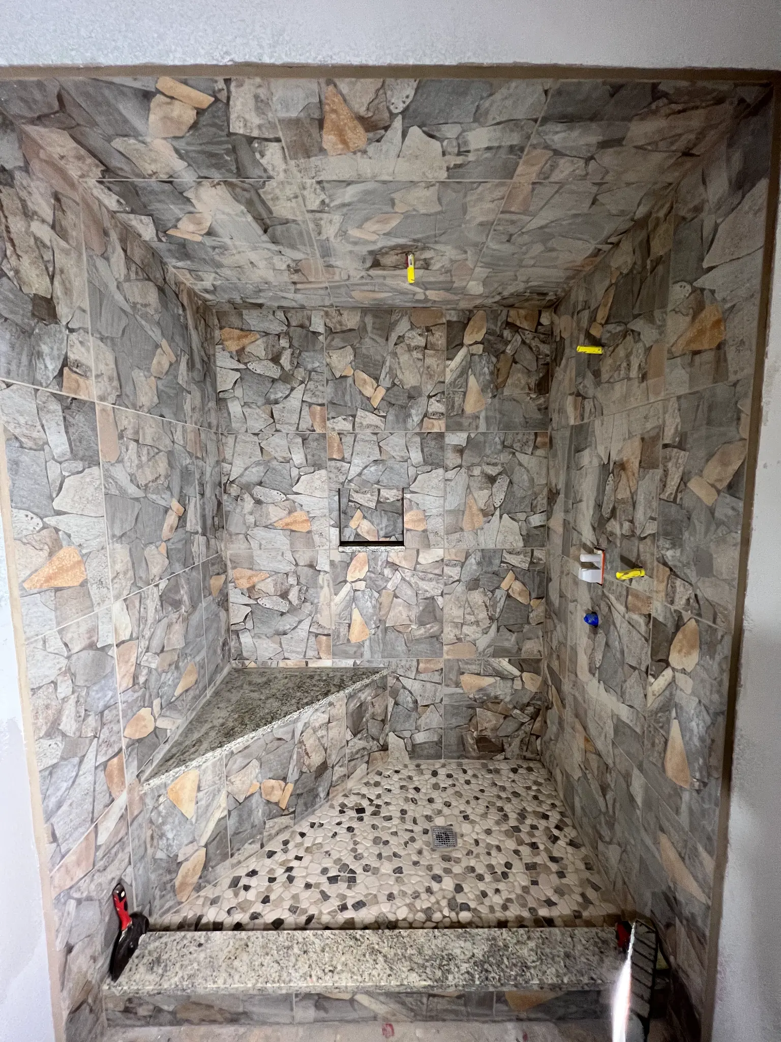 Natural stone shower