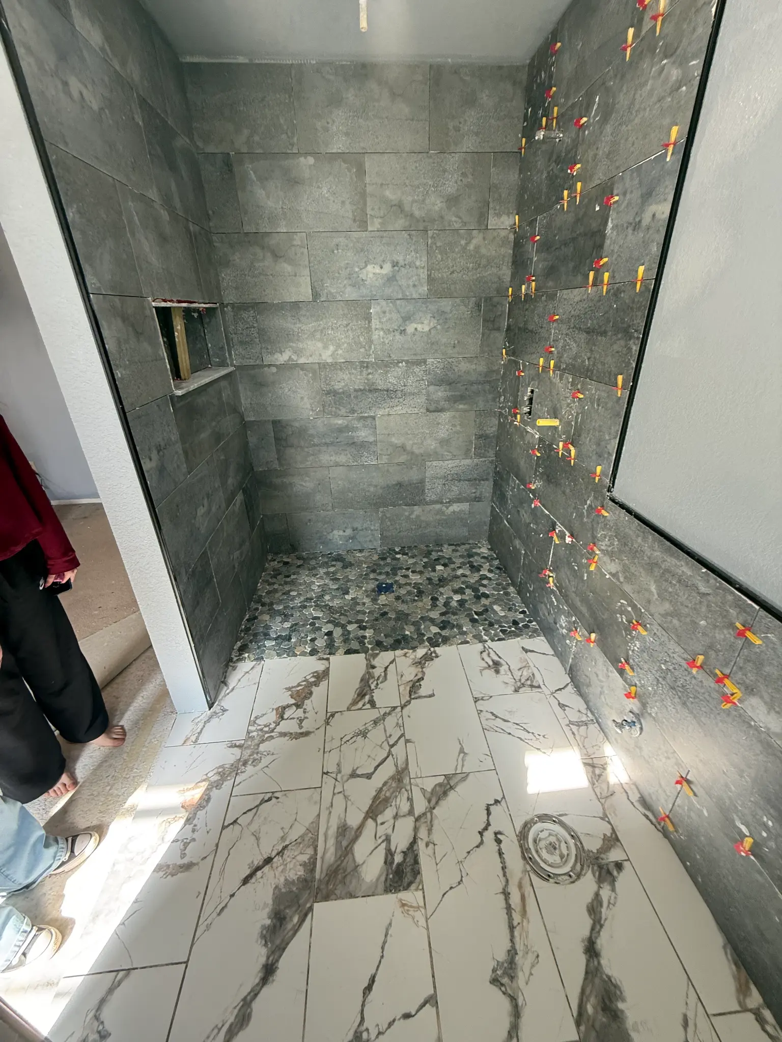 Shower tile work